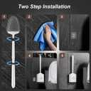 Sellemer Toilet Brush and Holder Set - Flexible Toilet Bowl Brush Head with Silicone Bristles, Compact Size for Storage and Organization, Ventilation Slots Base (1 Pack, Pearl White)