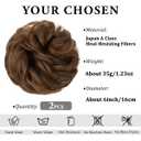 SARLA 2PCS Messy Hair Bun Hair Pieces Wavy Curly Synthetic Updo Fake Scrunchies Ponytail Extension for Women Chocolate