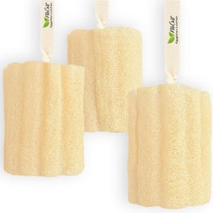 NileCart Natural Loofah Pack of 3 Scrubbies for Body Egyptian lufa Body Scrubber - A Natural Body Exfoliator Scrubber Loofah for Men & Women Made of Egyptian Luffa Sponges for Bath & Shower