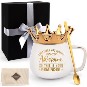 Christmas Gift for Mom Women Coworkers, Unique Thank You Coffee Mugs, Gifts for Birthday Graduation Easter, Friendship Appreciation Gifts for Boss (White)