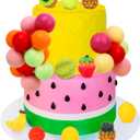 Cheereveal Fruit Theme Cake Figures Decorations - Watermelon Strawberry Pineapple Ball Cake Toppers Figurines for Dessert, Fruit Theme Birthday Baby Shower Party Supplies