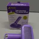 Hertzko Self Cleaning Slicker Brush for Dogs and Cats - Pet Hair Brush for Shedding Long and Short Hair - Easy Clean Retractable Bristles - Cat and Dog Grooming Tool - Purple