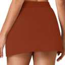 Vrtige Women's Casual Elastic High Waist Drawstring Workout Mini Skirt with Pockets (L)