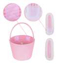 CubesLand Easter Baskets for Kids - 2-Piece Empty Bunny Buckets Set with Handle, Soft & Sturdy Easter Egg Hunt Basket Bags (9.8x7.8x7.8 Inch) - Perfect Easter Gifts for Girls, Boys & Toddlers