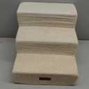 Dog Stairs for Small Dogs & Cats, 3-Step Non-Slip Pet Steps for Couch Sofa and Chair, Beige, 13.6" H