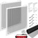 2 Packs Window Screen Frame Kit 48inX48in Fiberglass Window Screen Replacement Kit Includes Full Set of Tools Suitable for Windows，Framed Mesh Replacement Window Screens, Home, Patio
