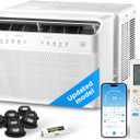 Midea 8,000 BTU U Shaped Smart Inverter Window Air Conditioner - Cools 350 Sq Ft, Ultra Quiet with Open Window Flexibility - Alexa/Google Assistant Compatible - 37% Energy Savings, Remote (Updated)