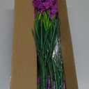 20 Bundles Artificial Flowers for Outdoors, UV Resistant Fake Realistic Flowers with Plastic Plants Spring Decor, Faux Silk Flowers for Outside Window Box Front Porch Planter Decor-Purple