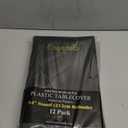 Exquisite Party Solids 12-Pack Premium Plastic Tablecloth 84in. Round Table Cover - Black