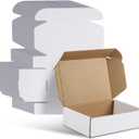 WIFTREY 7X5X2 Shipping Boxes Set of 30, 7X5X2 White Corrugated Cardboard Box for Packaging Small Business, Gift Packing, Mailing, Moving