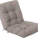 QILLOWAY Outdoor Seat/Back Chair Cushion Tufted Pillow, Spring/Summer Seasonal All Weather Replacement Cushions. (TAN/Grey) (Set Of 1 (1Pack))