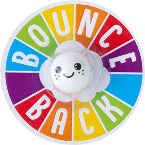 Fun Express 1 1/2" Bouncy Ball with Rainbow-Colored Bounce Back Card - 12 Pieces