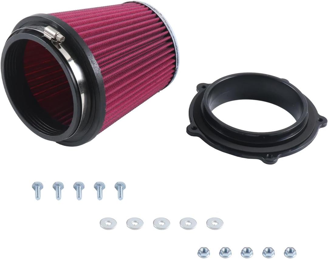 5D3-14459-00-00 Air Intake Kit Compatible with Yamaha YFZ450R 2009-2024, YFZ450X 2010-2011, YFZ450 2007-2013, Includes Aluminum Adapter & Clamp