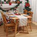 Christmas Table Runner Quilted Plush 3D Table Runners Beige Xmas Tree Sequins Runners for Tables Kitchen Dining Decorations Winter Runner Party Supplies 13x37 Inch