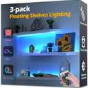 3-Pack Shelf Lights, Upgrade Battery Operated 20inch Led Strip Lights with Remote, Color Change with Timer Floating Shelves LED Wall Lights, DIY Led for Bedroom, Kitchen, Indoor Room Decor