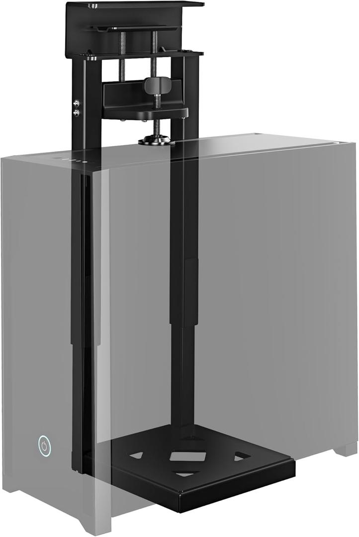 monTEK 66 LBS Heavy-Duty Ventilated Under Desk PC Mount, Adjustable No-Drill PC Mount with Protective Pads,16.1"-25.6" H, Ideal for Office Home Classroom, Black