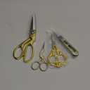Therwen 4 Pcs Gold Sewing Scissors Set Vintage Embroidery Scissors Stork Bird Crane Design for Stitch Cutting Needlework Embroidery Sewing