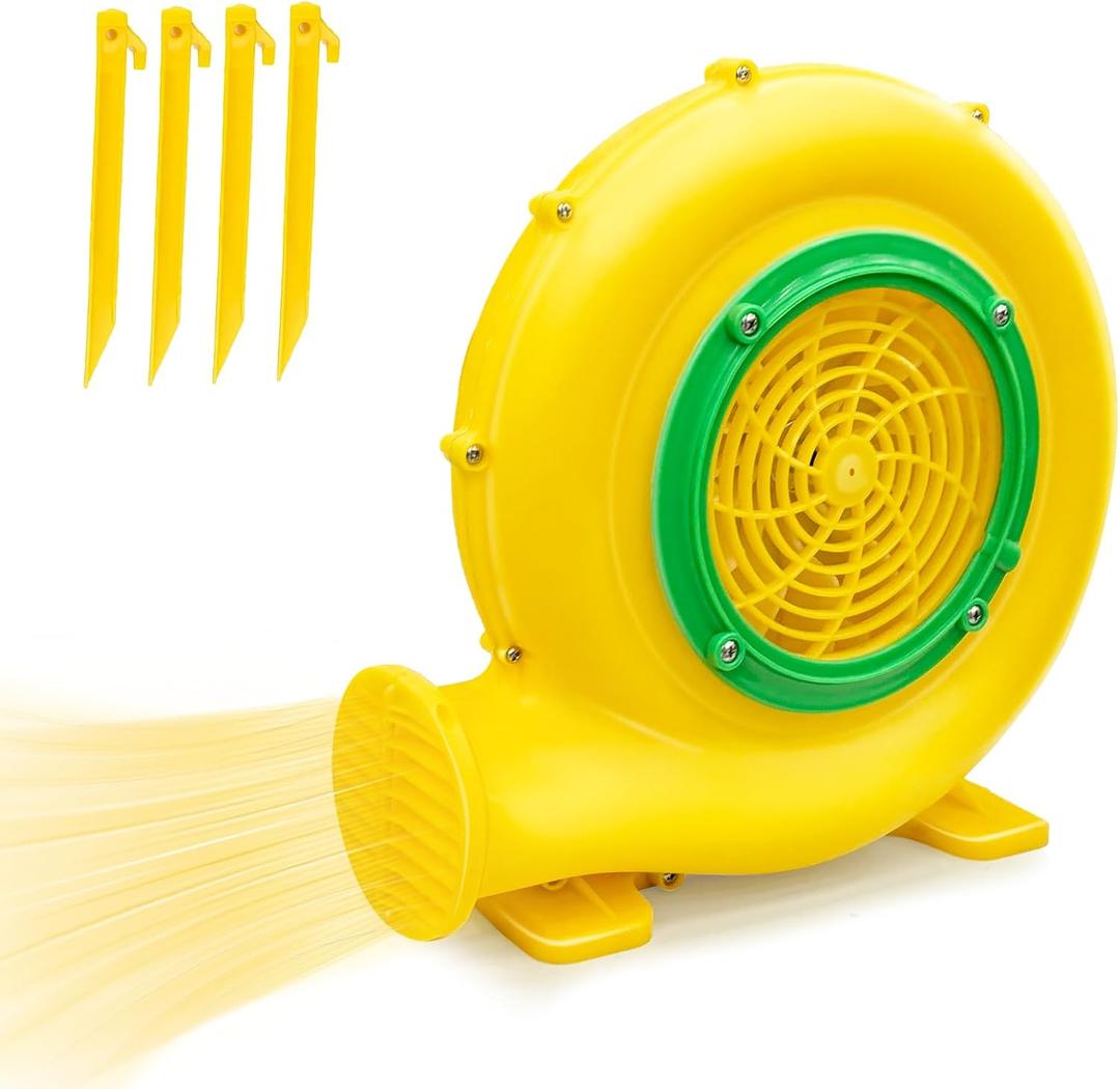Bounce House Blower Air Blower for Bounce House Water Slide & InflatableIPX4 Waterproof, PP Shell, 110-120V with 4 StakesBullet-550W