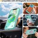 JJL for iPhone 17 Pro Case with 2 Pack Screen Protectors, Compatible with MagSafe, Full Camera Protection, Translucent Matte Magnetic Phone Cover, Teal