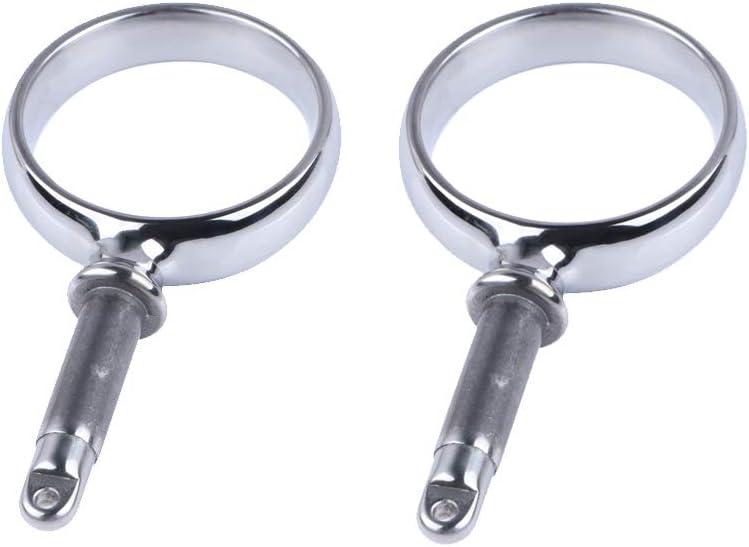Marinebaby 316 Stainless Steel Boat Oarlock, Rowlock Oar Socket for Small Boat Dinghy Canoe,Dinghy, Lifeboat2PCS (2" Round Oarlock Support)