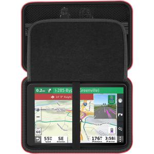 HESPLUS Hard GPS Case for 10-inch Garmin dēzl OTR1000 / dēzl OTR1010 / RV 1095 / RV 1090 GPS Truck Navigator, GPS Protection Case with Mesh Pocket for USB Cable - Black