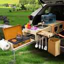 JAGAHAHA The Ultimate Overland Kitchen, Robust Wooden Camping Kitchen, Camping Kitchen, Foldable Lightning-fast Assembly in 30 Seconds, Overland Kitchen Foldable, Perfect for SUVs and Boots, Driver