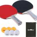 WIn SPORTS Ping Pong Paddle Set, Professional Table Tennis Racket Set with 6 Ping Pong Balls, Ping Pong Paddles 4 Player Set, Ping Pong Set Starter Kit