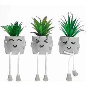 OLEEK small fake plants office decor - fake succulents plants artificial for desk decor - fake plant office decorations for work - office decor for women - office plants cubicle accessories room decor (collection A (set of 3))