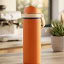Fijinhom 24 oz Insulated Water Bottle, Stainless Steel Water Bottle with 2-in-1 Straw and Push-Button Spout Lid, Keeps 24 Hours Cold, Double Wall Vacuum Leak-Proof & BPA-Free for Sports, Travel, 