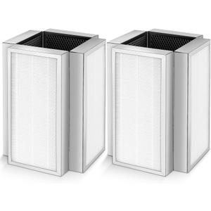 Model 50 Replacement Filter, Compatible with MA Series 50W/50B/50S Air Purifier, 3-in-1 Activated Carbon Filter for Wildfire Smoke, Odors, Pollen, Dust ("50" Means Model) - 2 Pack