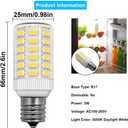 Frigidaire Freezer Light Bulb Replacement E17 Intermediate Base Compatible with Kenmore Refrigerator Replace 5304517886 KEI D28A KEL2811 KEI D28M Daylight White 5W Compact Bright Lighting, 2 Pack