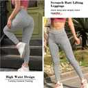 2 x Scrunch Butt Lifting Workout Leggings for Women High Waisted Yoga Pants Tummy Control Gym Booty Textured Tights (Small, Light Grey)