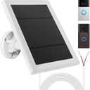 Solar Panel for Ring Doorbell,12VAC Solar Panel for Ring Video Doorbell 3/3+/4, Battery Video Doorbell Pro, 16.4ft Waterproof Charging Cable,Adjustable Panel Mount (White)