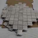 STICKGOO Arabesque Peel and Stick Backsplash Tile, Stick on Backsplash for Kitchen and Bathroom, Beige Marble Look PVC Mixed Metal Aluminum Mosaic Tiles (10 Sheets)