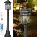 Darkaway 41inch Solar Post Lights Outdoor Light Fixture, Dusk to Dawn Aluminum Lamp with Remote and Pole Mount Base, Solar Lamp Fence Deck Post Lighting for Garden Patio Pathway