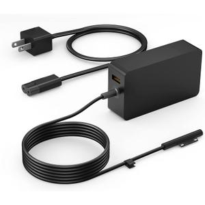YURCIPWE Surface Pro Charger 65W, Surface Laptop Charger Compatible with Microsoft Surface Pro 11/10/9/8/7+/7/6/5/4/X, Surface Laptop 7/6/5/4, Surface Book 3/2, Surface Go 3/2/1 with 8.8ft Power Cord