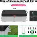 12x21Ft Rectangular Pool Cover for Above Ground Pools, Solar Cover for Above Ground Pools with Accessories, Winter Cover Ideal for Waterproof and Dustproof (Black)