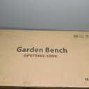 Maemttes Outdoor Bench Garden Bench, Weatherproof Anti-Rust Heavy-Duty Outside Benches Clearance, Wrought Iron Metal Bench for Front Porch, Patio, Park