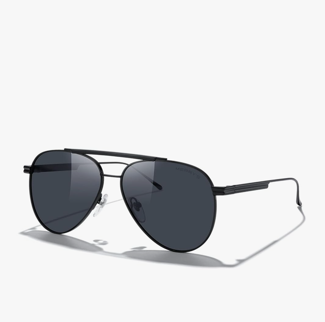 MERRY'S Classic Aviator Polarized Sunglasses for Women Men Retro Driving Shades UV400 Metal Sun Glasses