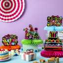 Chinco 6 Pcs Glow Party Birthday Centerpieces Neon Birthday Decorations Honeycomb Centerpieces for Tables Neon Party Supplies(Classic)