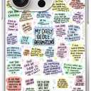 Bible Verses Phone Case Compatible with iPhone 15 Pro, Affirmation Quotes Aesthetic Phone Case for iPhone 15 Pro, Trendy TPU Phone Case Cover