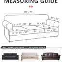 molasofa Leather Look T-Cushion Sofa Slipcovers with 3 Individual Shape Seat Covers for Home Dcor, 4 Pieces - Stretchable, Washable, Non-Pilling, Non-Slip Sofa Slipcover (Sofa, 02 Black)