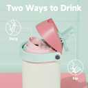 24 oz Insulated Water Bottle with Straw: Meoky Stainless Steel Metal Water Bottle with 2-in-1 Lid - Leak Proof, Cold for 24 Hours, Fits in Car Cup Holder, BPA-Free for Travel Sports Gym, Cream