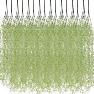 Cindeer 24 Pack Fake Spanish Moss Artificial Hanging Decoration Bulk Faux Greenery Moss Garland for Potted Wall Living Room Indoor Outdoor Decor(33 Inch,Green)
