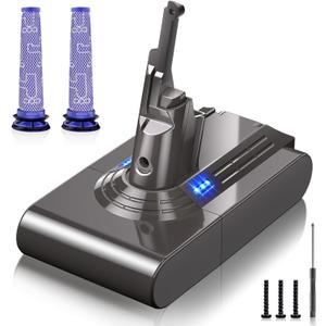 Designed for Dyson V8 Battery Replacement 8000mAh 21.6V Compatible with Dyson V8 Animal Battery Replacement V8 Fluffy V8 Absolute SV10 V8 Motorhead Carbon Fiber Cordless Vacuum Cleaner Battery