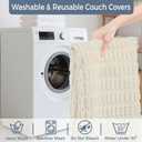 Waterproof Couch Cover for Dogs Washable, Non Slip Back Sectional Sofa Covers for 3 Cushion Couch Pet Friendly, Soft Dog Bed Cover. (Cream White, 30" x 30")