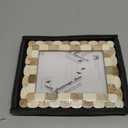 Handicrafts Home 5x7 Picture Frame Brown & White, Scalloped Bone Inlay Photo Frame, Handmade Decorative Picture Frame for Wall or Tabletop, Coastal Modern Home Decor