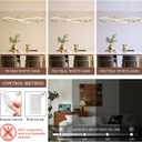 Modern LED Chandelier Gold Dimmable LED Pendant Light for Dining Room Light Fixture Over Table Modern Kitchen Island Lighting High Ceiling with Remote for Living Room, 31.7 Inch