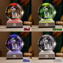 3D Cat Crystal Ball Lover Gifts for Her Women Cat Themed Gifts 80mm Glass Globe Stuff Present Mom Kids with LED Lighting Base
