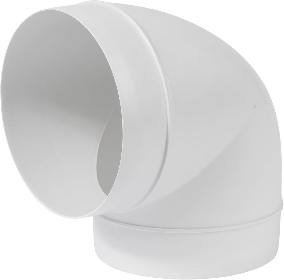 5" 90 Degree Vent Extender, PVC Pipe Vent Duct Connector, Round Pipes, hub and hub Plastic Pipe Joiner, Indoor use.
